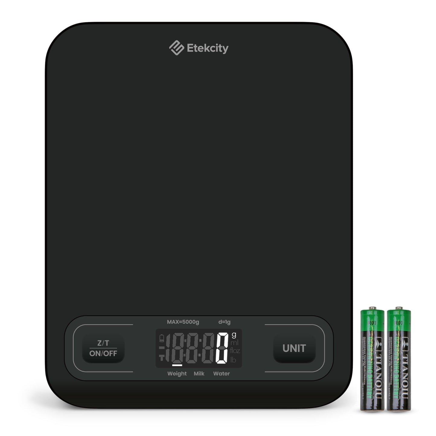 ETEKCITY Küchenwaage Digital - Edelstahl 304 - Lebensmittelgeeignete Waage Küche - Leicht zu Reinigen - Feinwaage mit Beleuchtetem LCD-Klare und gut Lesbare Kithchen Scale - 5 KG-1g - Edelstahl-Silber